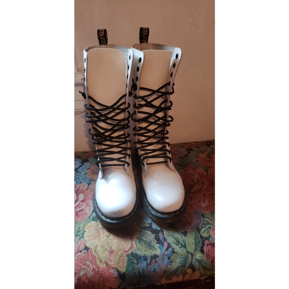 Dr Martens 11856 Tall White Combat Boots